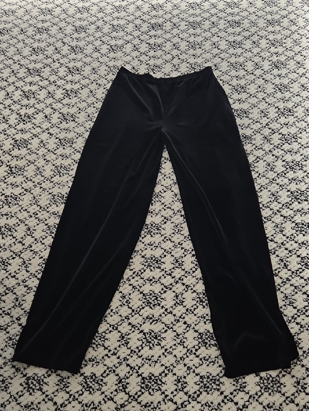 Carole Little Black Wide-Leg Velvet Pants
